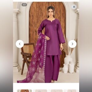 Farshi Shalwar& Kurta gorgeous Fuchsia purple 3 pc Pakistani Bollywood Indian
